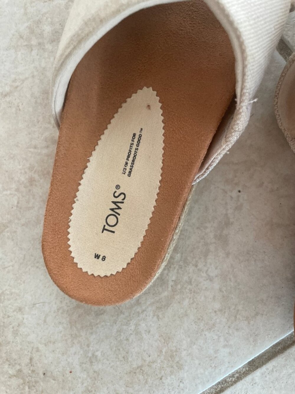 Toms women's wide cross strap tan platform sandals 8W neutral coastal minimalist - Picture 4 of 5